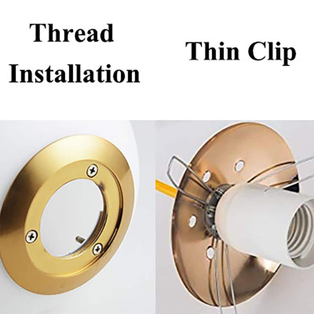 11.1 in. 1-Light Gold Modern Semi-Flush Mount with Frosted Glass Shade and No Bulbs Included 1-Pack - Hercitys