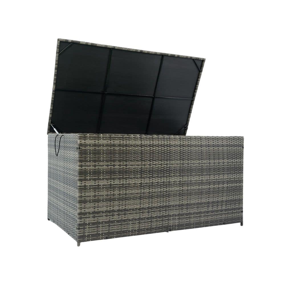 200 Gal. Gray Rattan Patio Deck Box - Hercitys