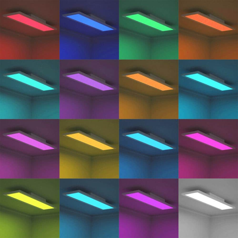 23.5 In. RGB Integrated LED Flush Mount Ceiling Light with Remote Control(1-Pack) - Hercitys