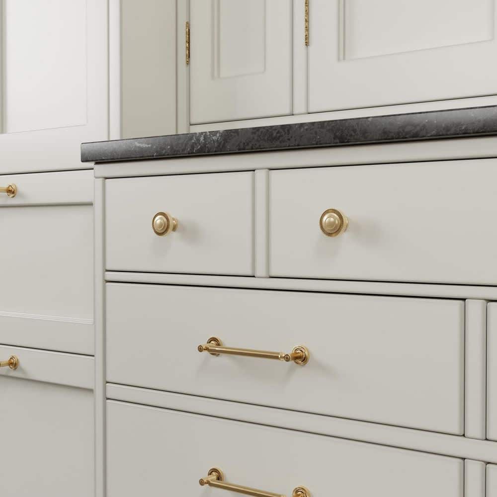 10-Pack Minted 1-1/2 in. (38 mm) Traditional Satin Brass Round Cabinet Knob - Hercitys