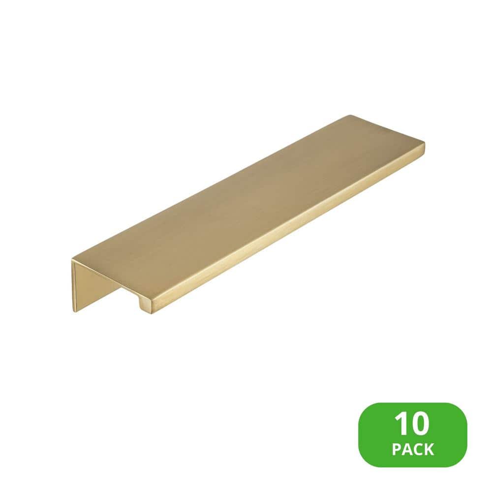 10-Pack Ethan 4 in. (102 mm) Center-to-Center Satin Brass Edge Drawer Pull - Hercitys