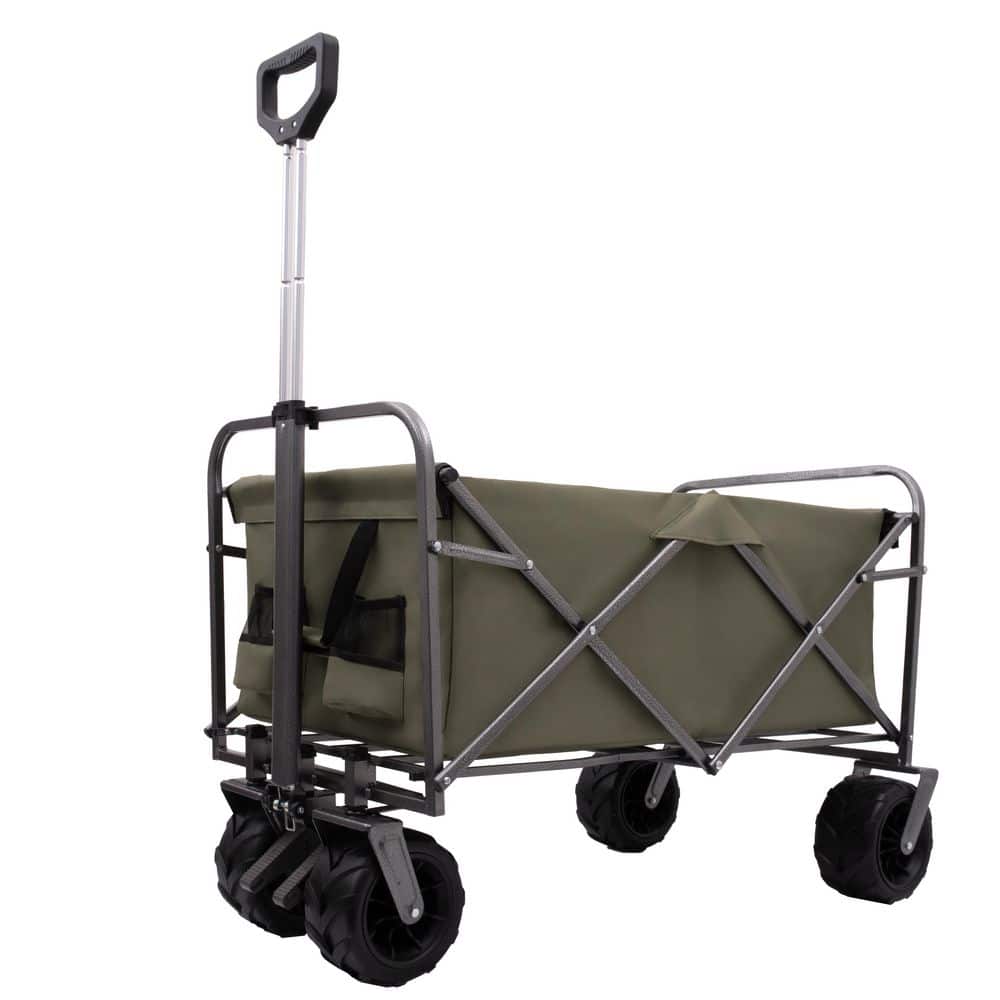4.83 cu. ft. Steel Frame Garden Cart With 600D Oxford Fabric – Extra Long Extender for Beach & Camping 300 lbs. Capacity - Hercitys