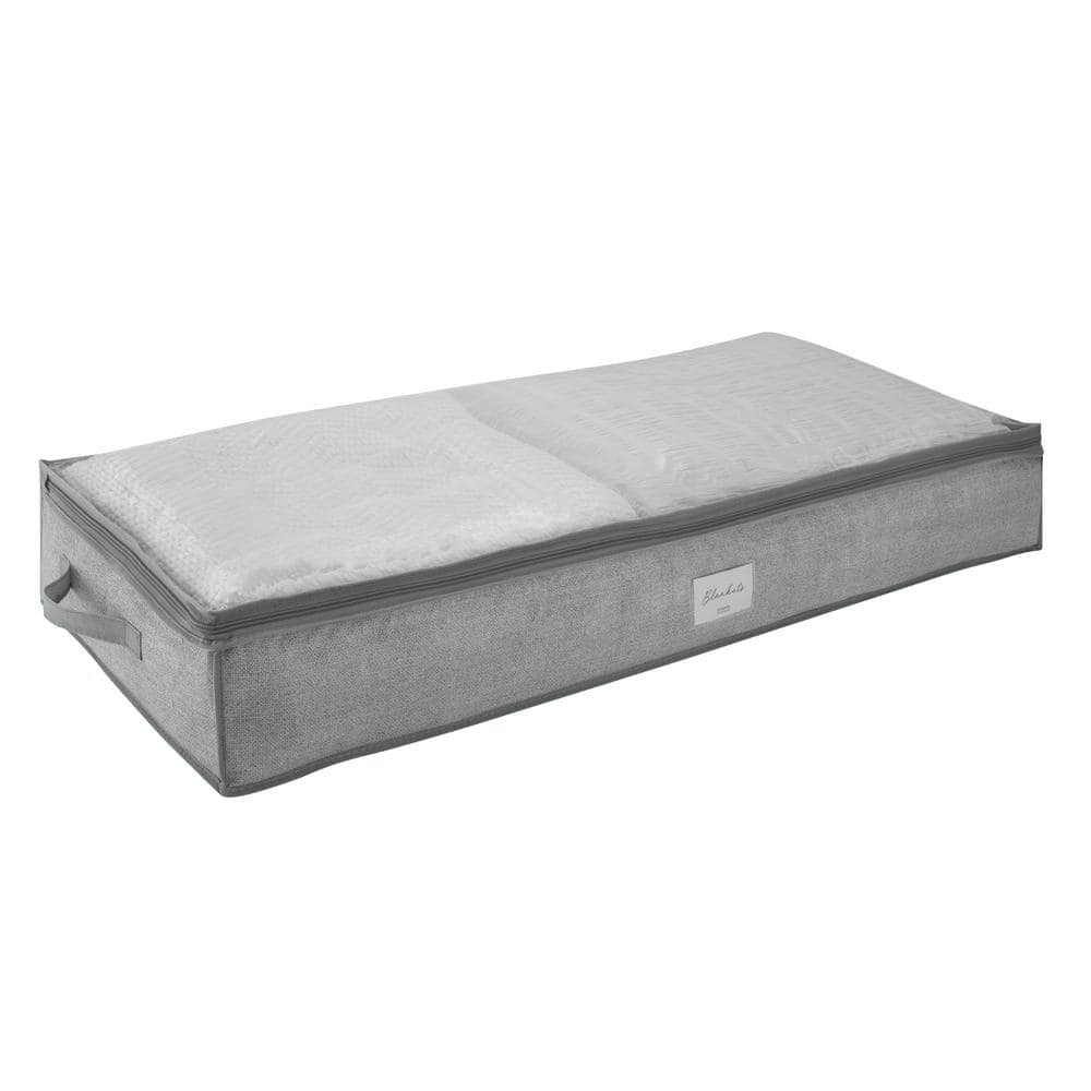 40 in. x 18 in. x 6 in. Nonwoven PP Fabric 2 Pack Under the Bed Storage Bag in Heather Grey - Hercitys