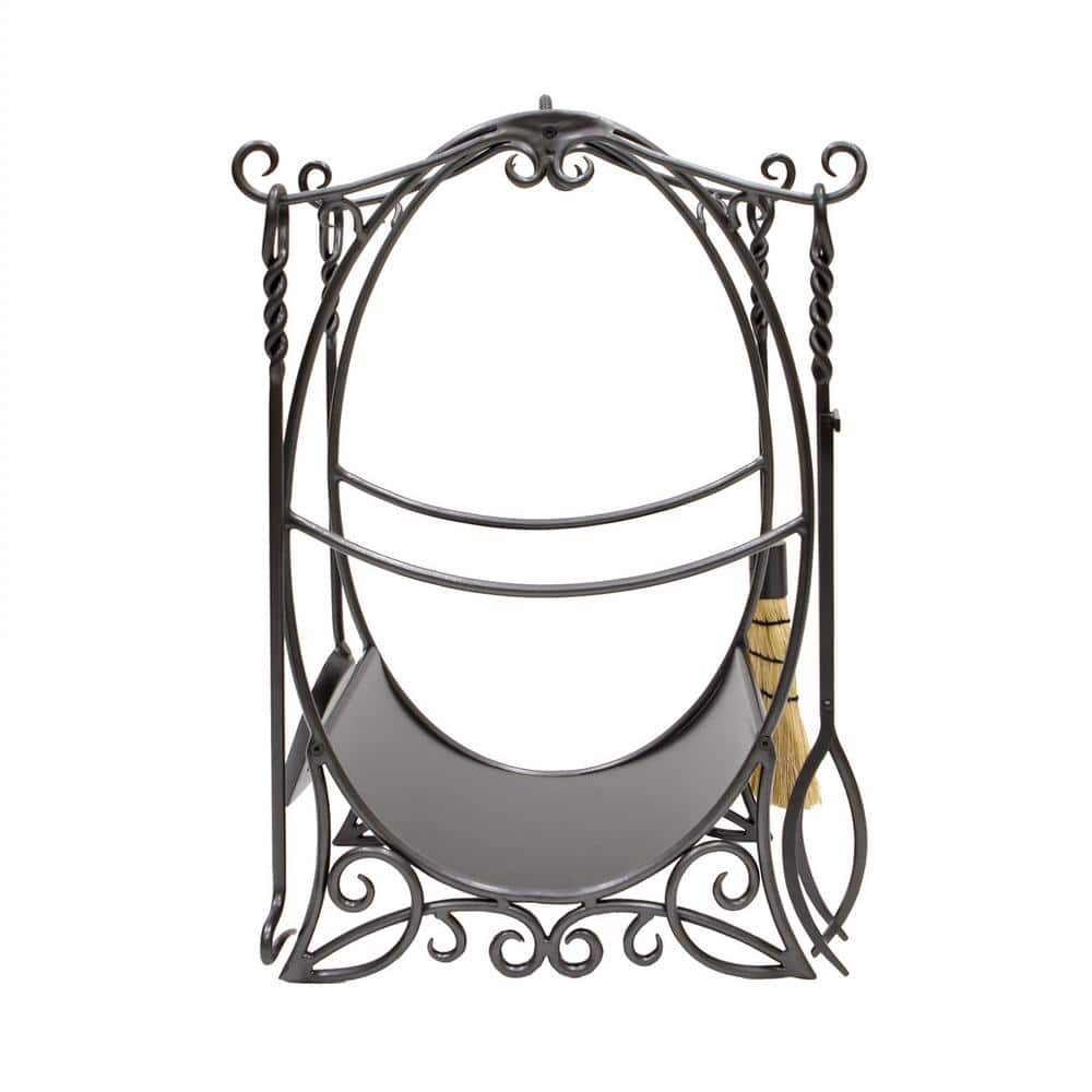 31 in. Tall Graphite Cottage Wood Holder with 4 Tools - Hercitys