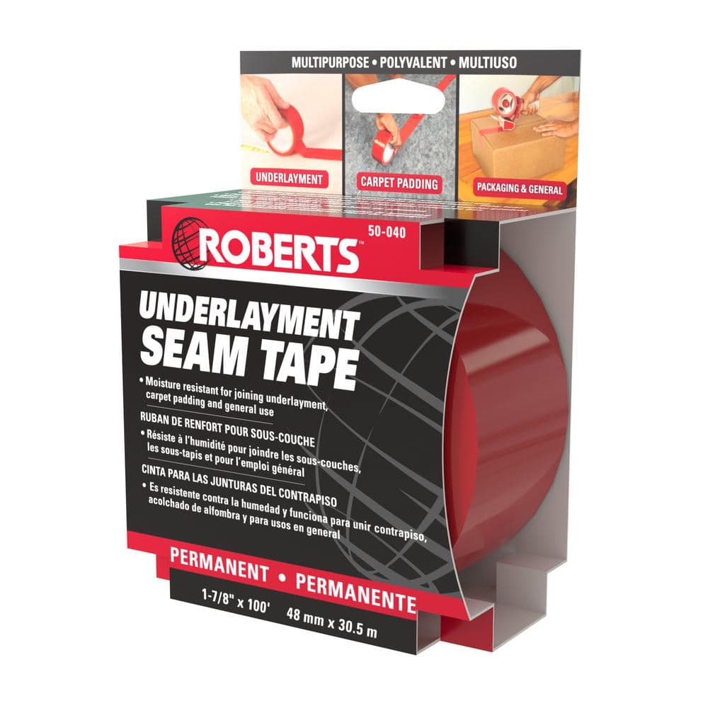 1-7/8 in. x 100 ft. x 0.005 in. Red Seam Guard Underlayment Tape Roll (12-Pack) - Hercitys