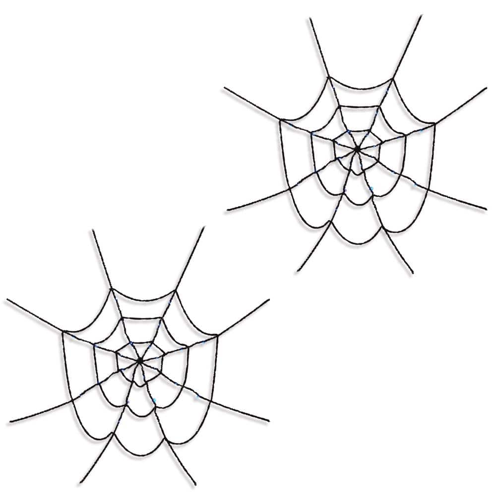 (Set of 2) Lighted Spooky Halloween Spider Web, Battery Operated - Hercitys