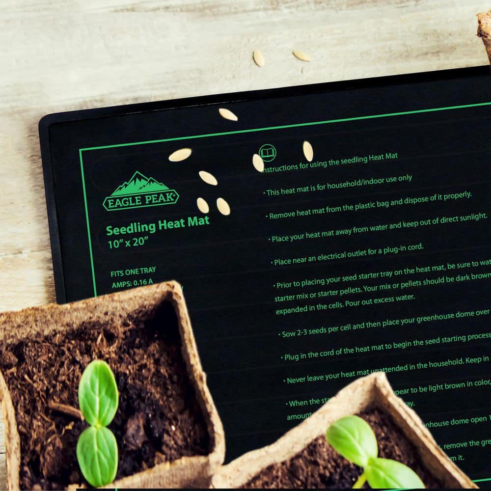 10 in. x 20 in. Durable Waterproof Seedling Heat Mat (2-Pack) - Hercitys