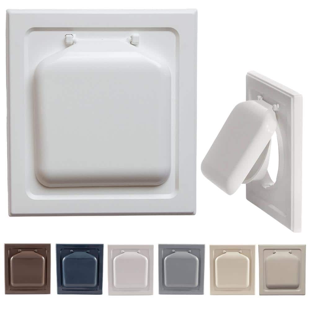 4 in. Wide-Mount Dual Door Wall Vent in White - Hercitys