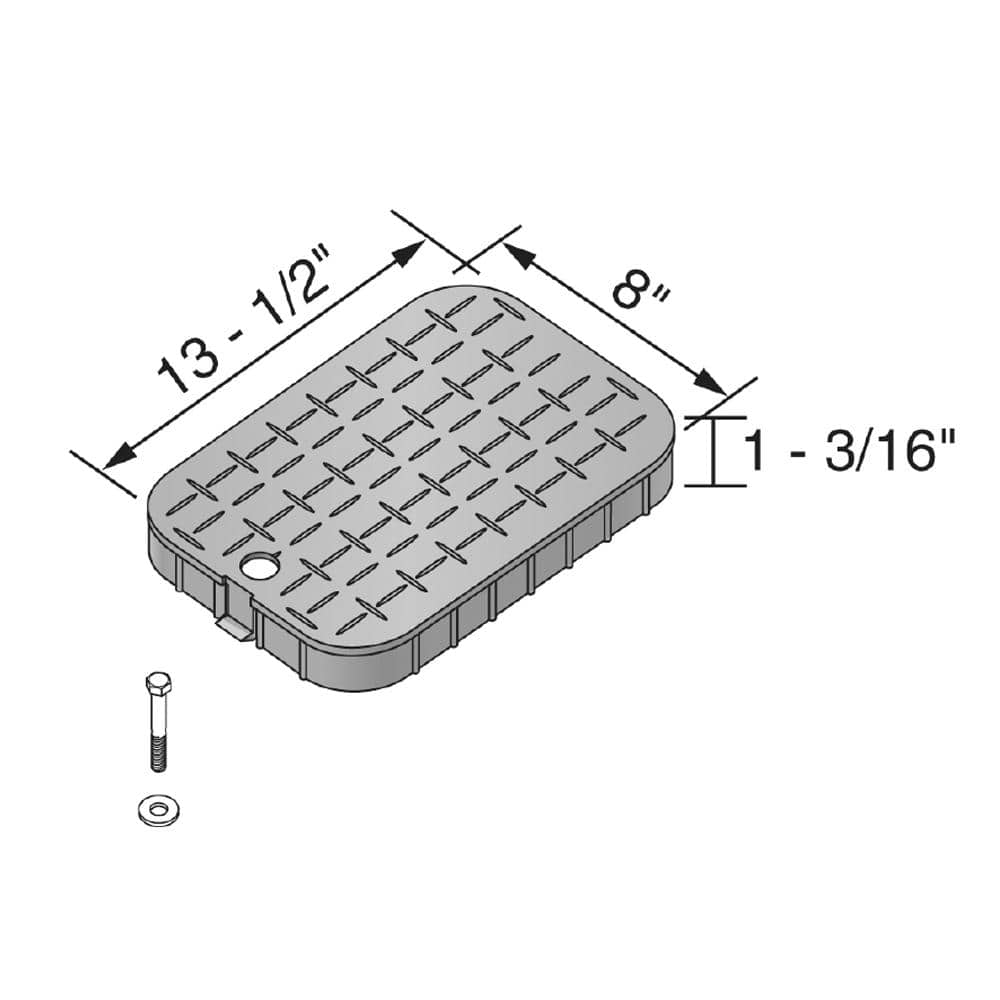 10 in. x 15 in. Rectangular Water Meter Valve Box and Snap-In Lid (Black Box, Green Lid) - Hercitys