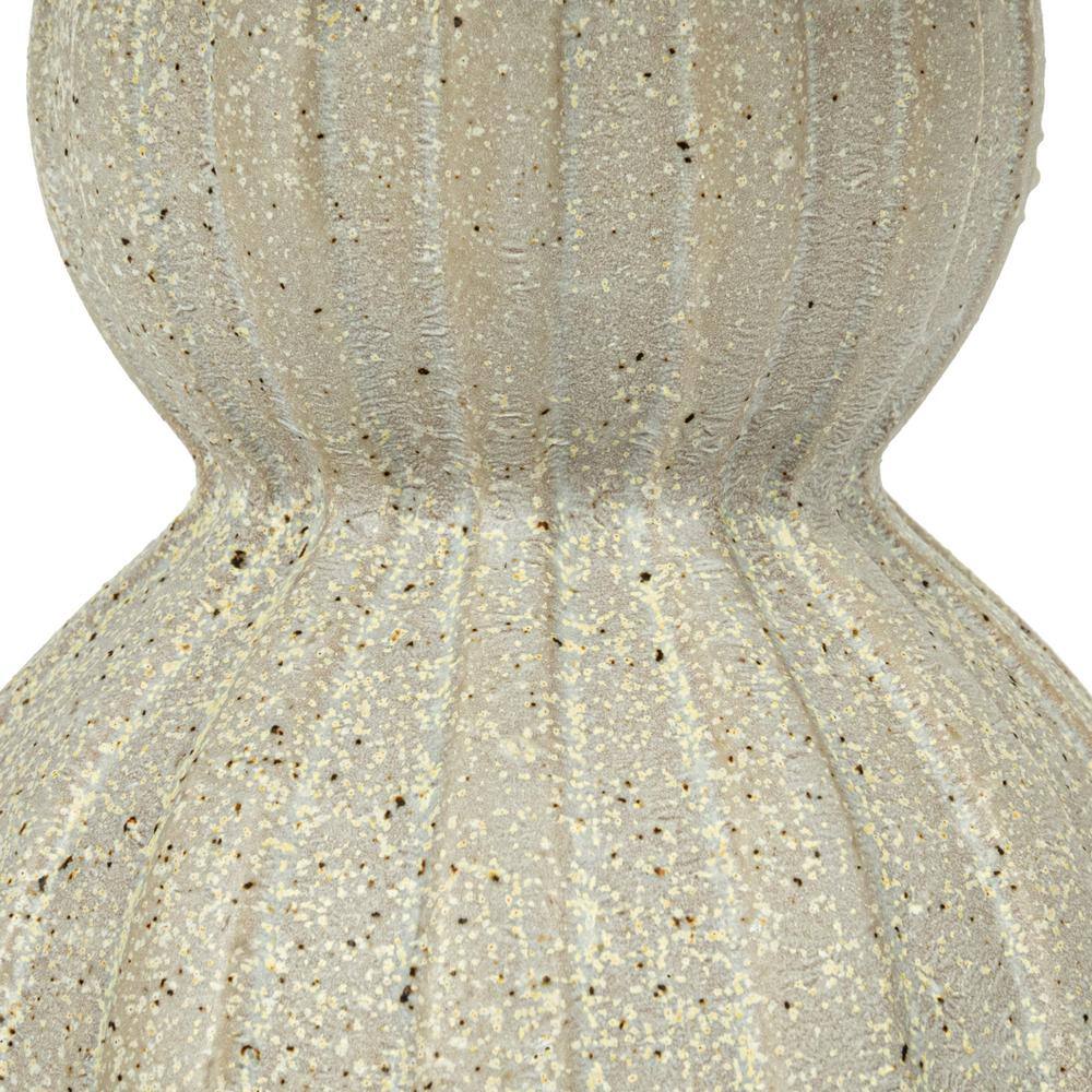 10.37 in. 54.1 fl. oz. Tan Beige Stoneware Footed Serving Bowl - Hercitys