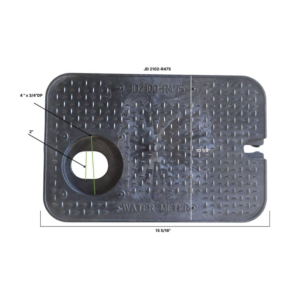 15 in. x 10 in. x 1.75 in. Automatic Reader Square Meter/Valve Box Lid - Hercitys