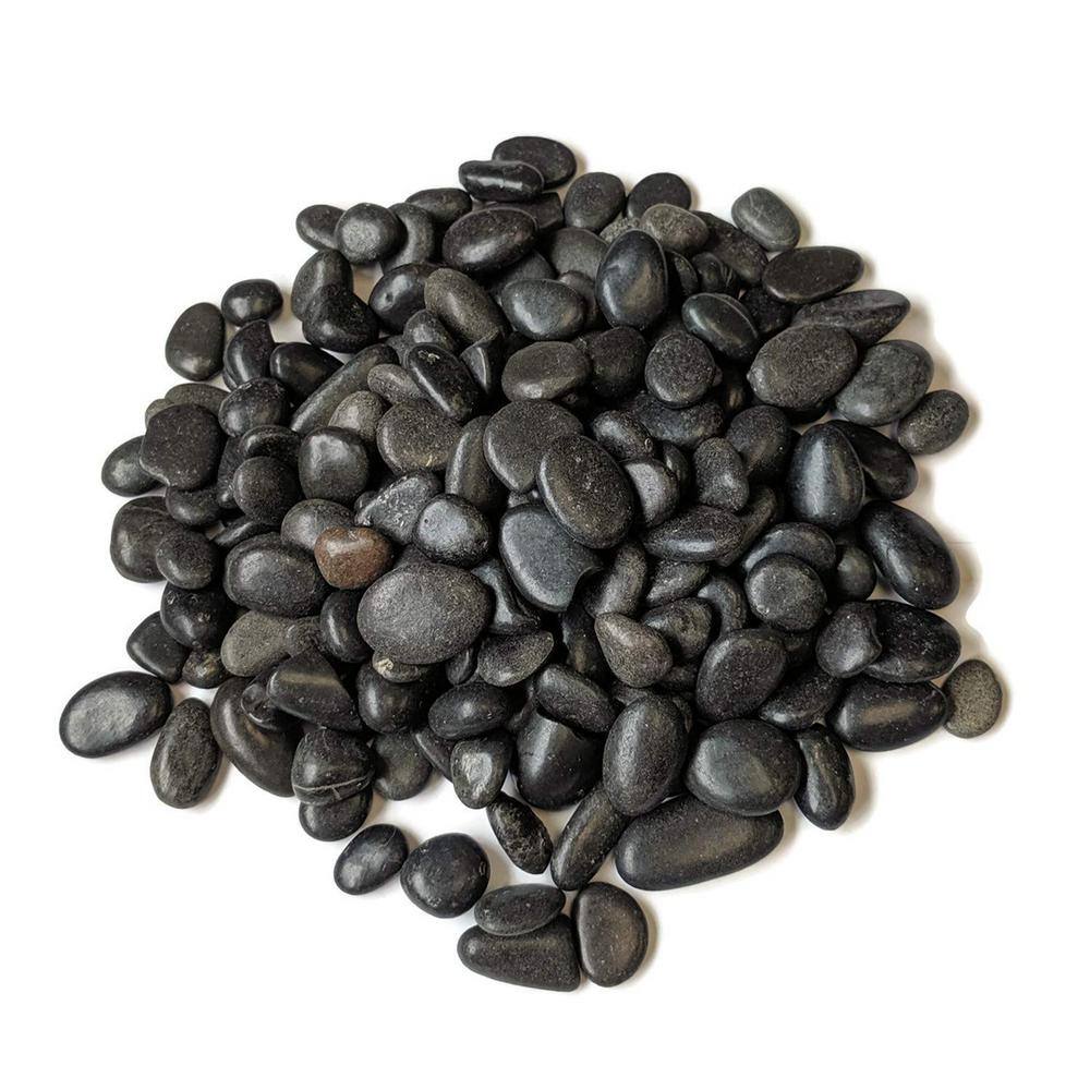 0.125 cu. ft. Black Small Polished Pebbles 10 lbs. 3/8 in.-1/2 in. Size Landscape Rocks - Hercitys