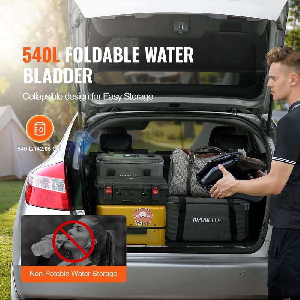 540 L /142.7 gal. Water Storage Bladder, RV Water Tank, 1000 D PVC Collapsible Water Storage Containers - Hercitys