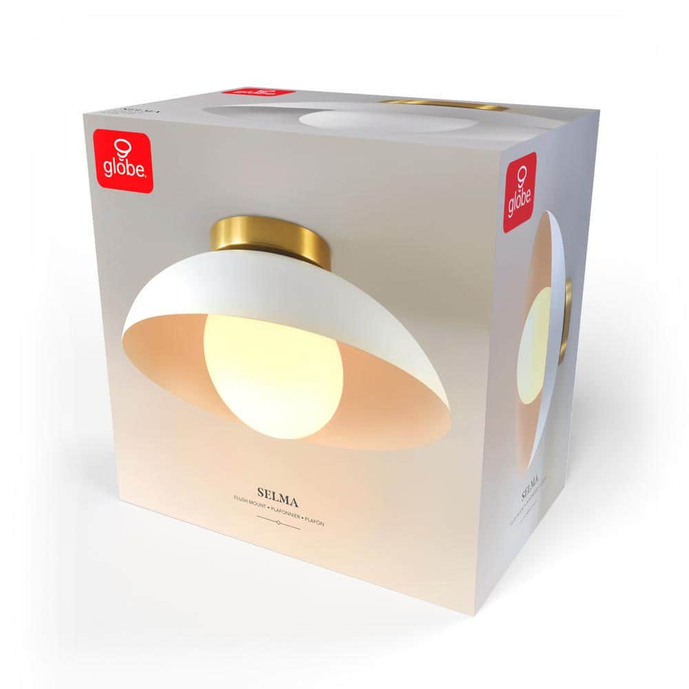 5.9 In. 1-Light Matte White Flush Mount Ceiling Light with White Opal Glass Shade - Hercitys