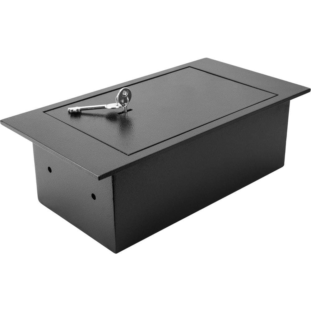 0.22 cu. ft. Steel Floor Safe With Key Lock, Black - Hercitys