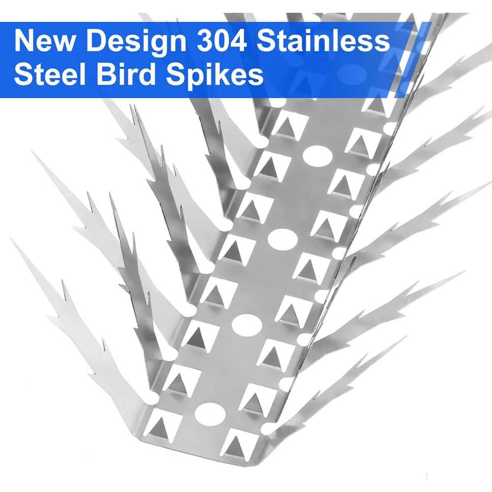 10 ft. Stainless Steel Bird Spikes for Outdoor Use Pigeon Deterrent - Hercitys
