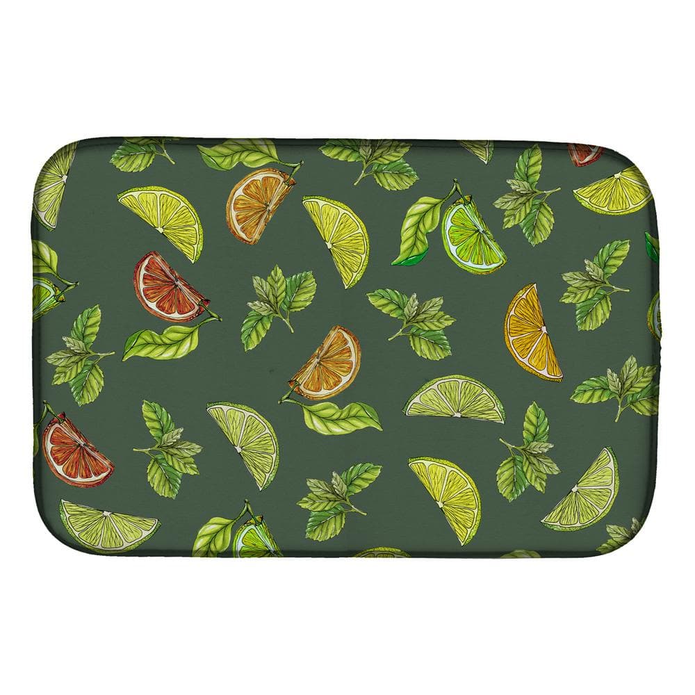 14 in. x 21 in. Lemons, Limes and Oranges Dish Drying Mat - Hercitys