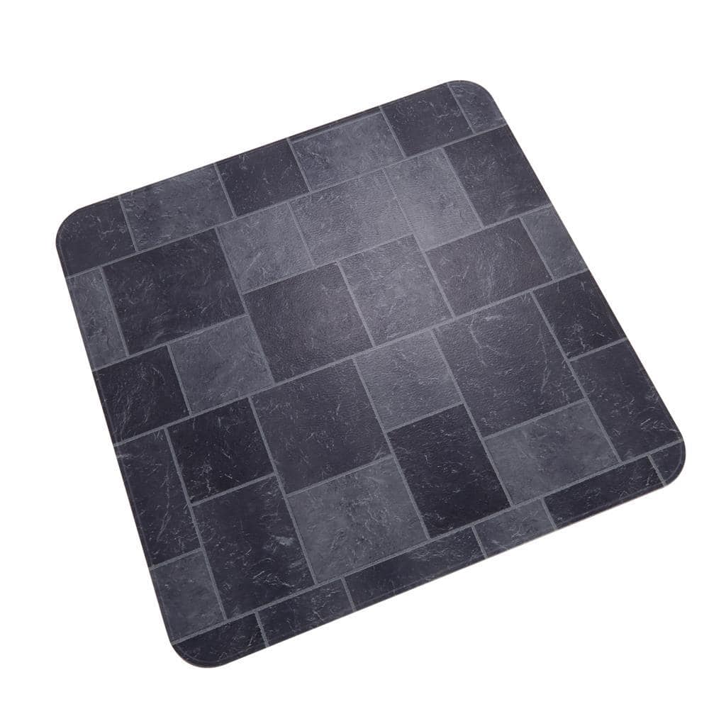 36 in. x 36 in. Gray Shelter Type 2 Slate Tile Stove Board - Hercitys