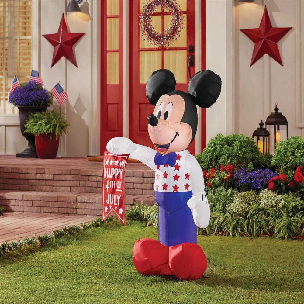 3.5FT Patriotic Mickey with Banner Inflatable - Hercitys