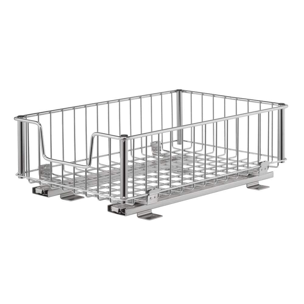 11.5 in. W x 17.75 in. D x 6.25 in. H Chrome Wire in Cabinet Pull-Out Bottom Mount Wire Drawer - Hercitys