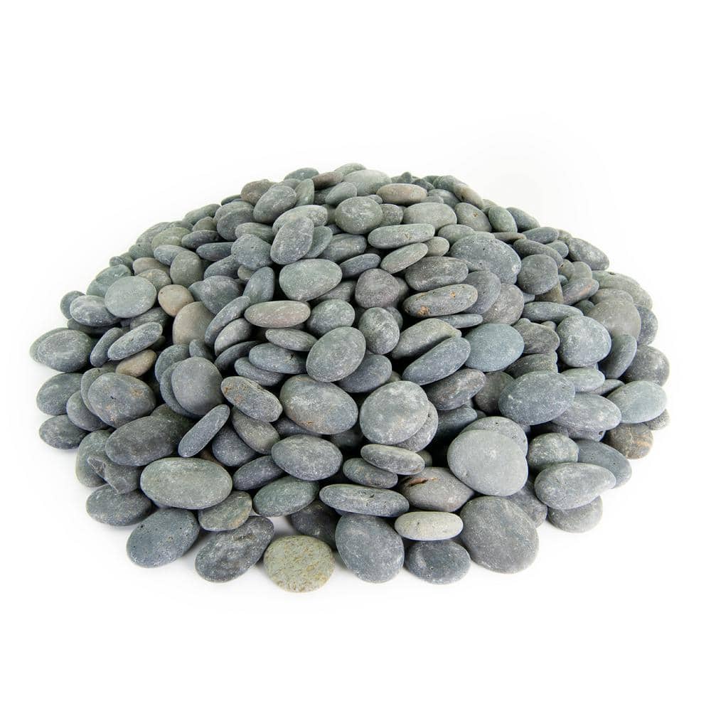 0.50 cu. ft. 1/2 in. to 1 in. Black Buttons Mexican Beach Pebble Smooth Round Rock for Garden and Landscape Design - Hercitys