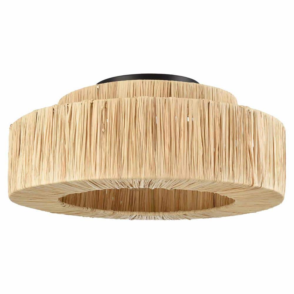 20.08 in. 3-Light Black Flush Mount with No Glass Shade and No Light Bulb Type Included (1-Pack) - Hercitys