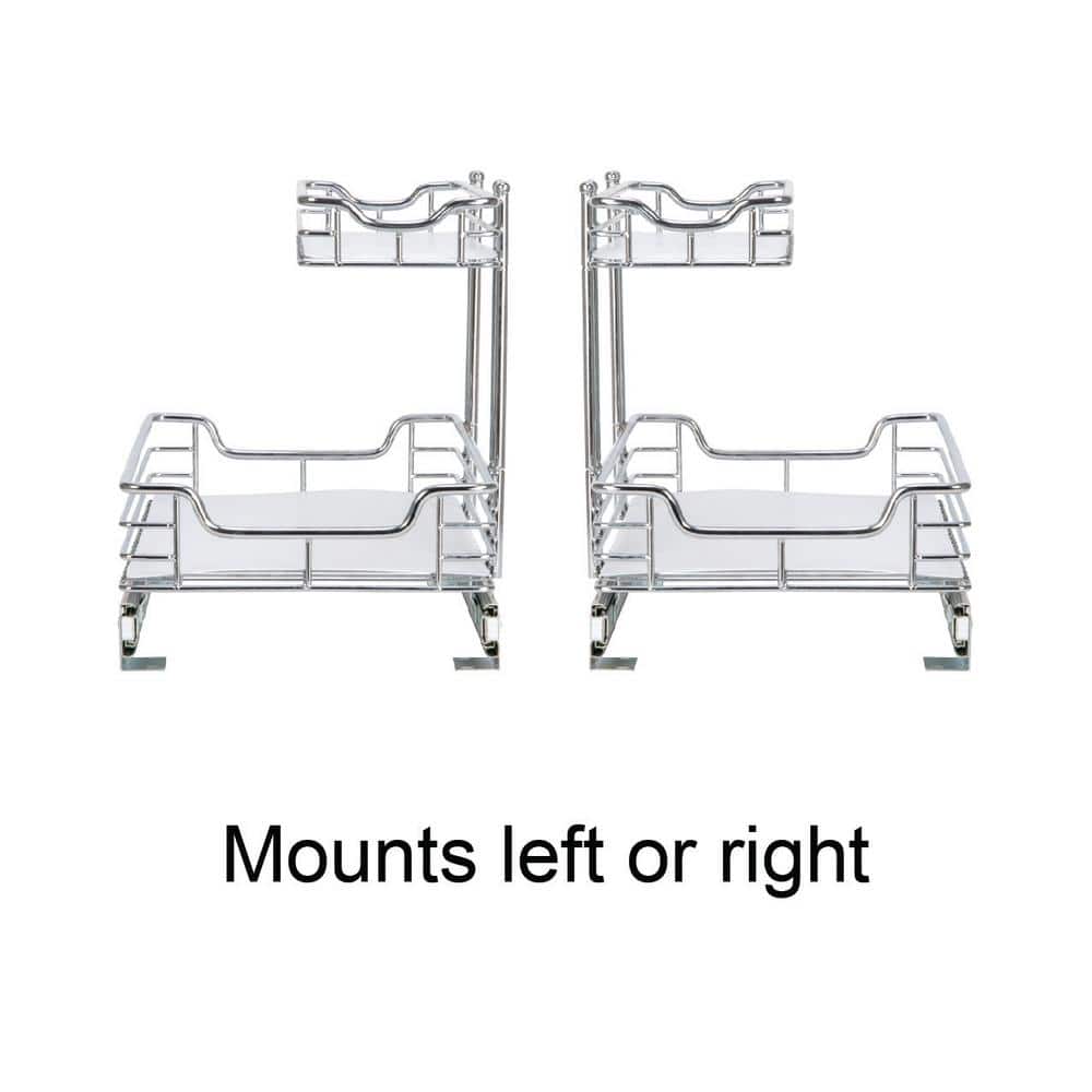12 in. Under Sink Organizer in Chrome with White Liner - Hercitys