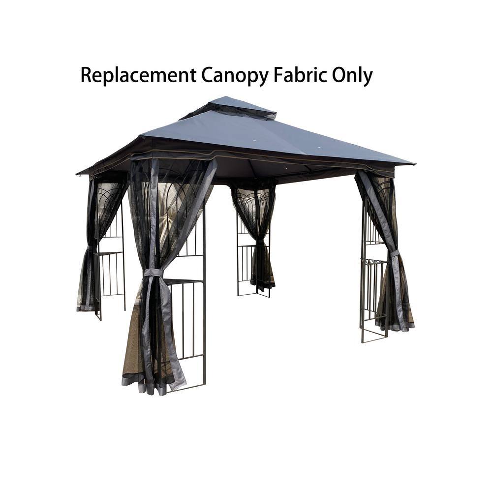 10 ft. x 10 ft. Patio Double Roof Gazebo Replacement Canopy Top Fabric - Hercitys