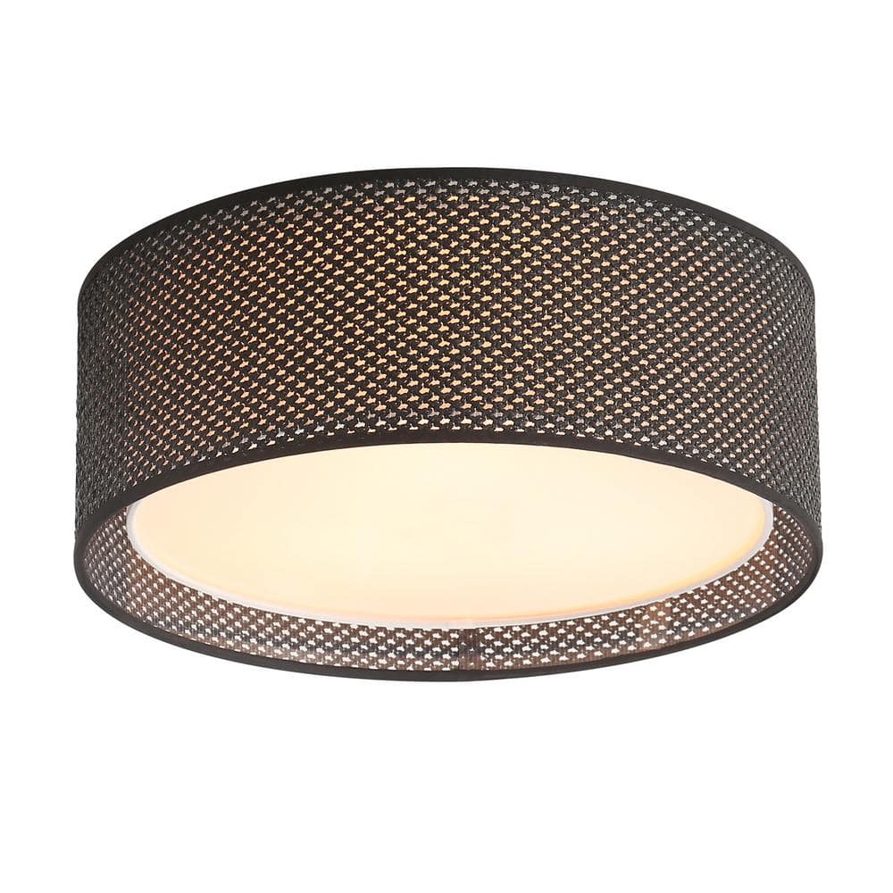 20 in. 5-Light Black Drum Flush Mount - Hercitys