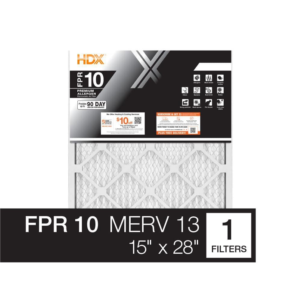 15 in. x 25 in. x 1 in. Premium Pleated Air Filter FPR-10, MERV-13 - Hercitys