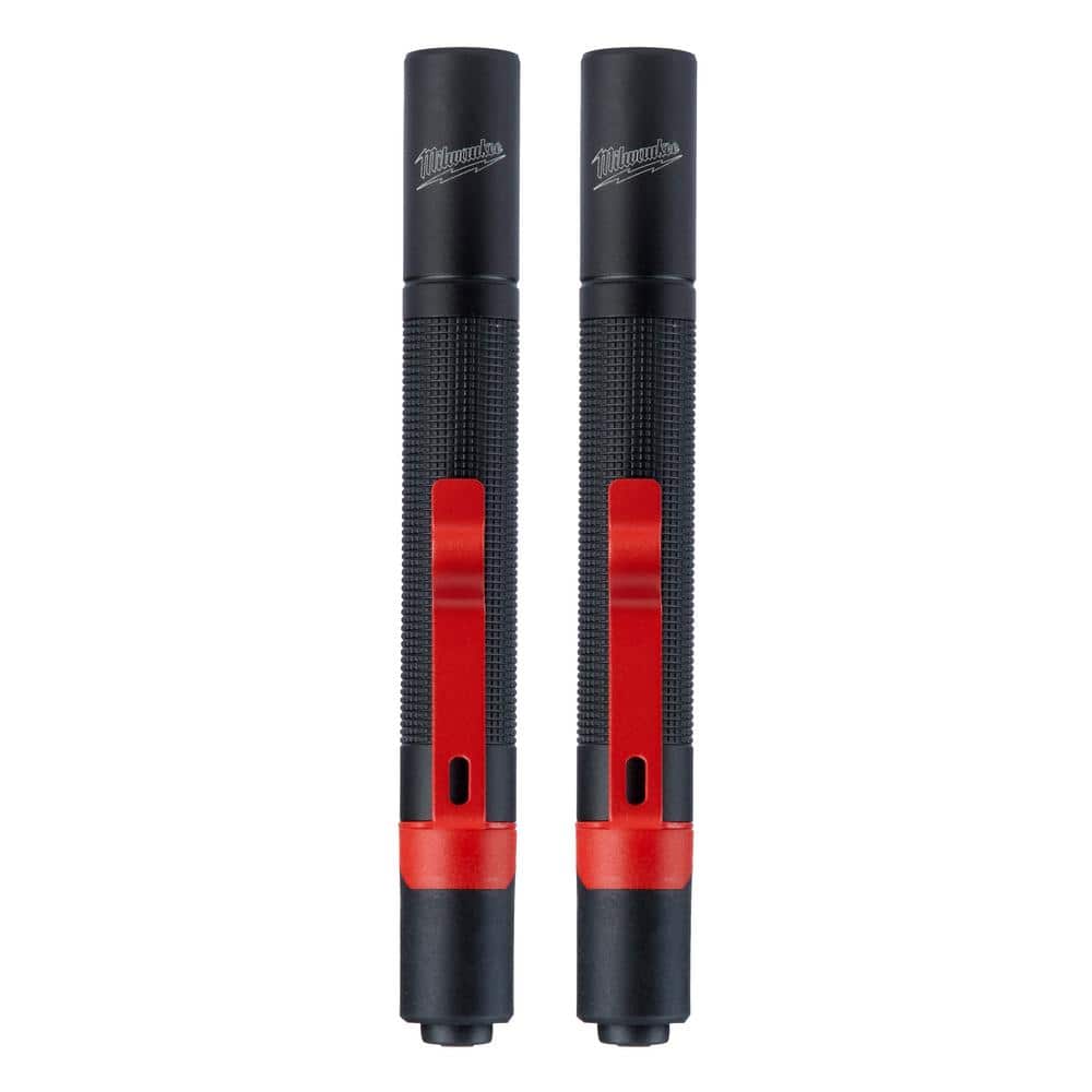 100 Lumens Aluminum Pen Light with Clip (2-Pack) - Hercitys