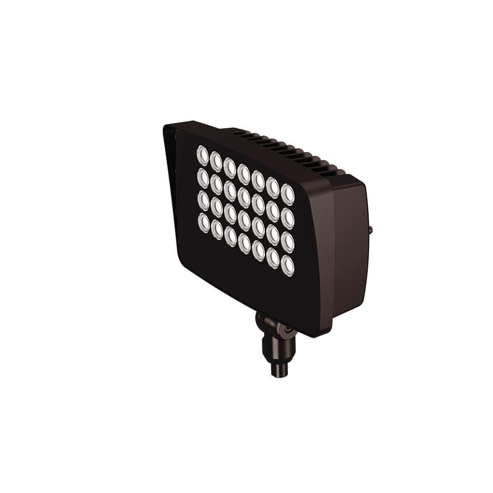 400W Equivalent Integrated LED Bronze Outdoor High Output Flood Light, 12,000 Lumens, 4000K, Dusk-to-Dawn - Hercitys