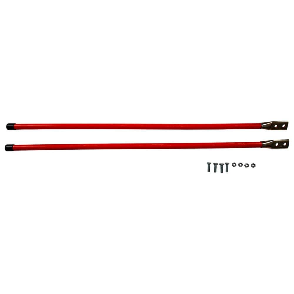 3/4 x 28 Inch Fluorescent Orange Bolt-On Bumper Marker Sight Rods with Hardware - Hercitys