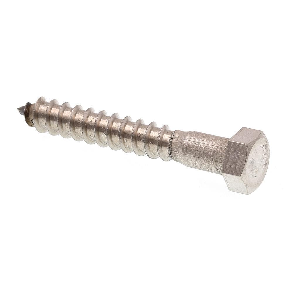3/8 in. x 2-1/2 in. Grade 18-8 Stainless Steel Hex Lag Screws (25-Pack) - Hercitys