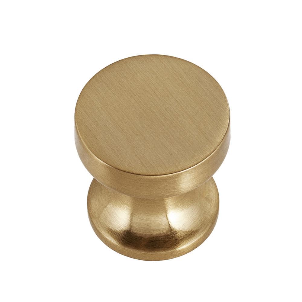 10-Pack High Desert 1 in. (25 mm) Classic Satin Brass Round Cabinet Knob - Hercitys