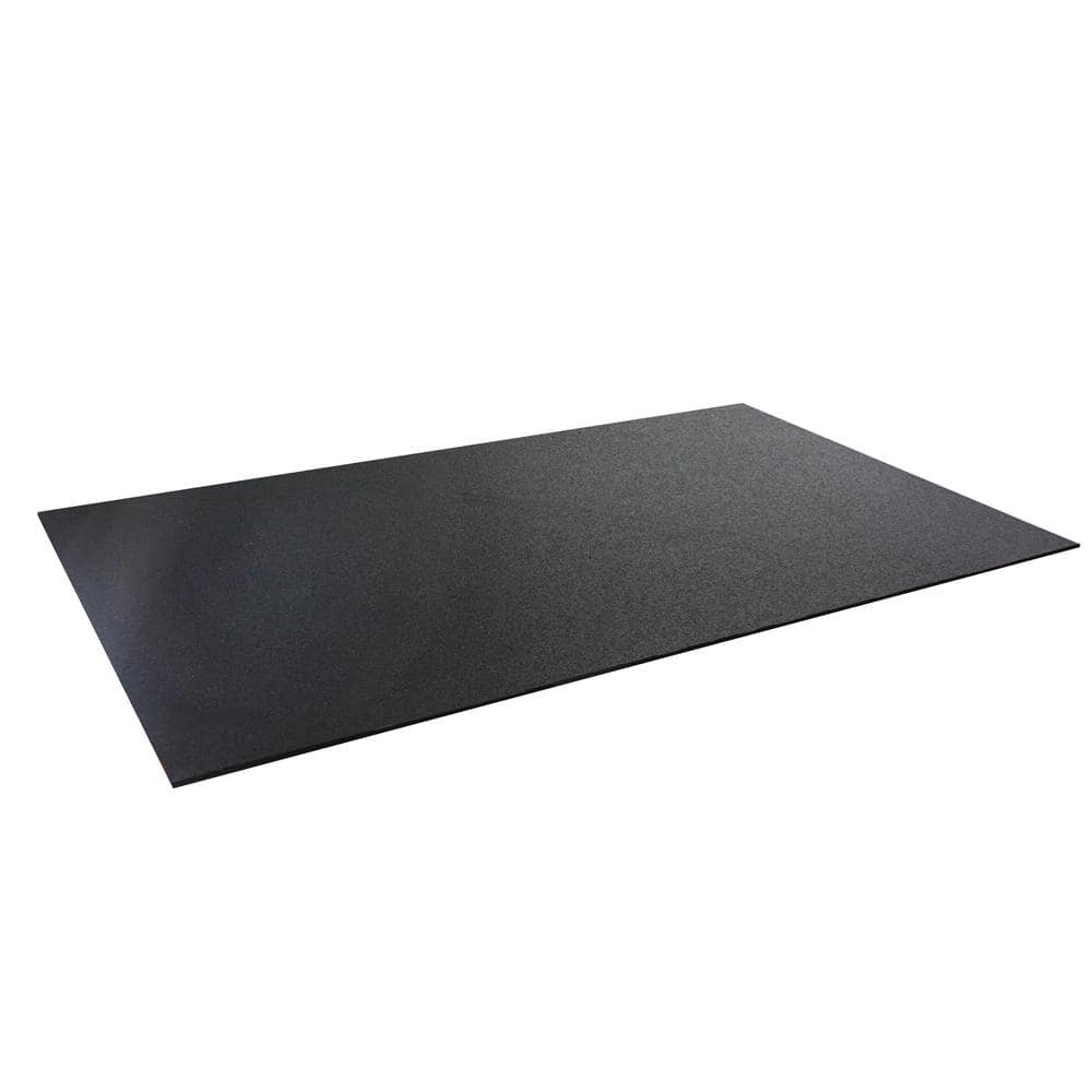 4 ft. x 6 ft. x 0.275 in. Black Rubber Fitness Utility Mat (24 sq. ft.) - Hercitys