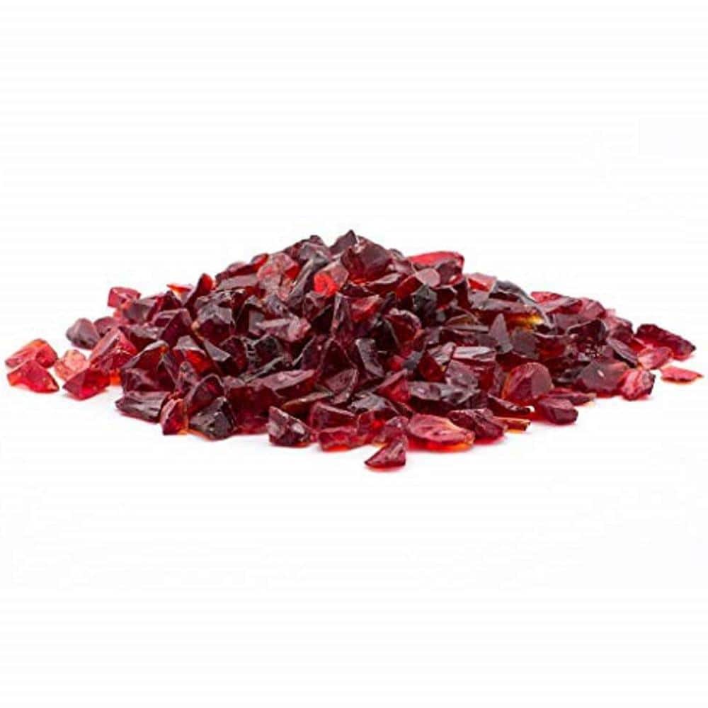 1/4 in. 10 lb. Red Landscape Fire Glass - Hercitys