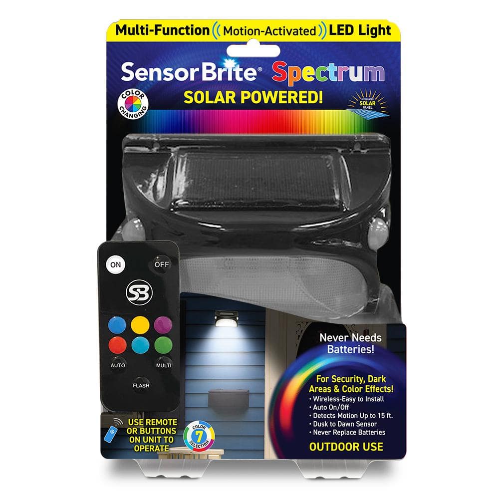 4.44-Watt Equivalent Integrated LED Black Color Changing Solar Motion Sensing Area Wall Pack Light - Hercitys