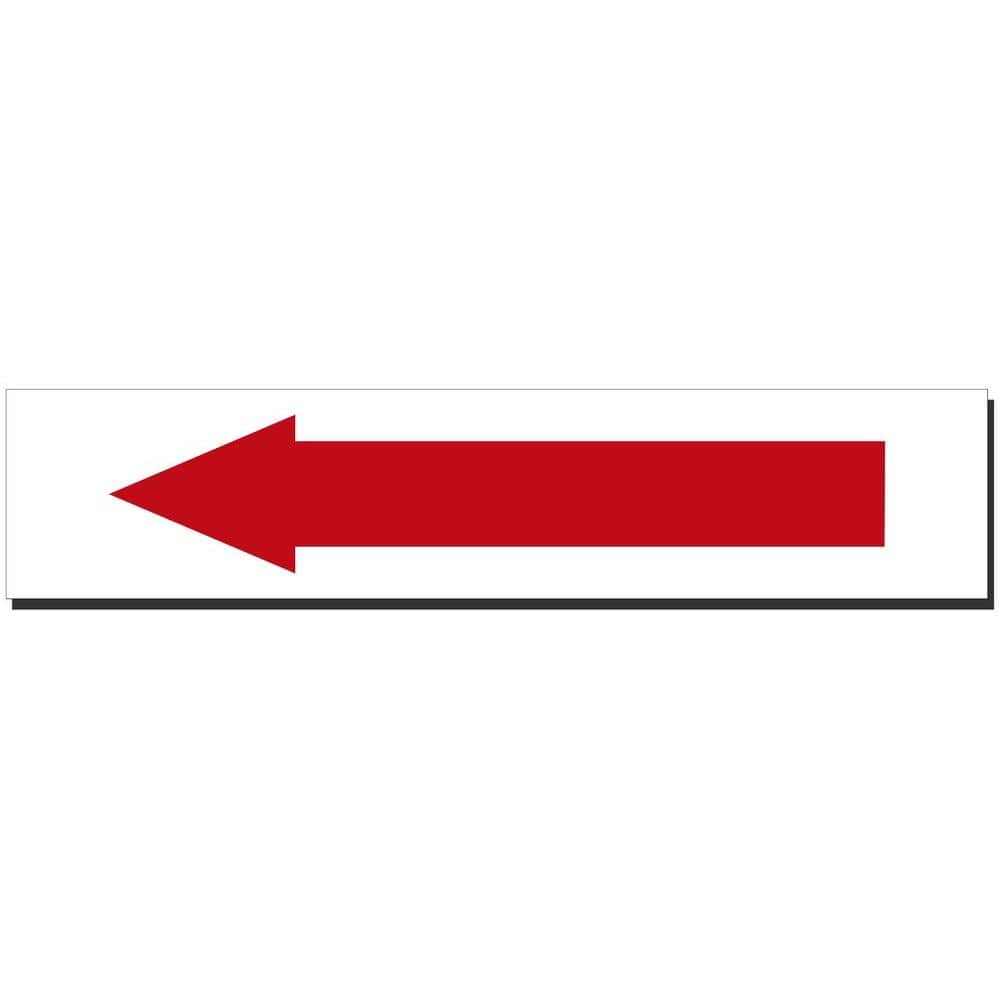 14 in. x 3 in. Decal Red Arrow on White Sticker - Hercitys