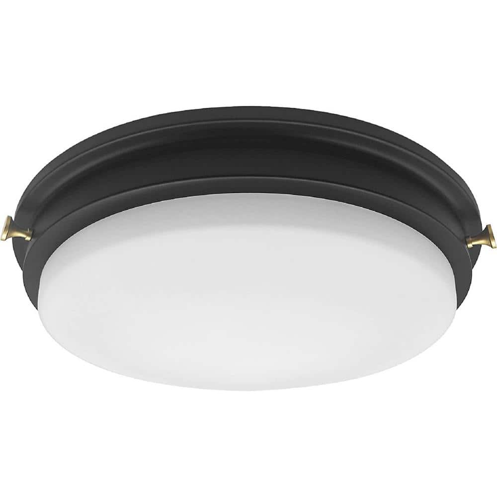 14 in. Dimmable LED Flush Mount, 1200 Lumen, 4000K Natural White Ceiling Light Fixture with Glass Shade - Hercitys