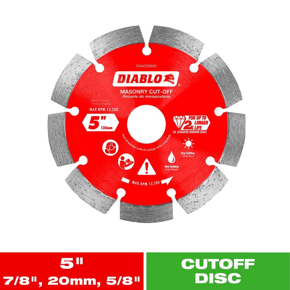 5 in. Diamond Segmented Cut-Off Discs for Masonry - Hercitys