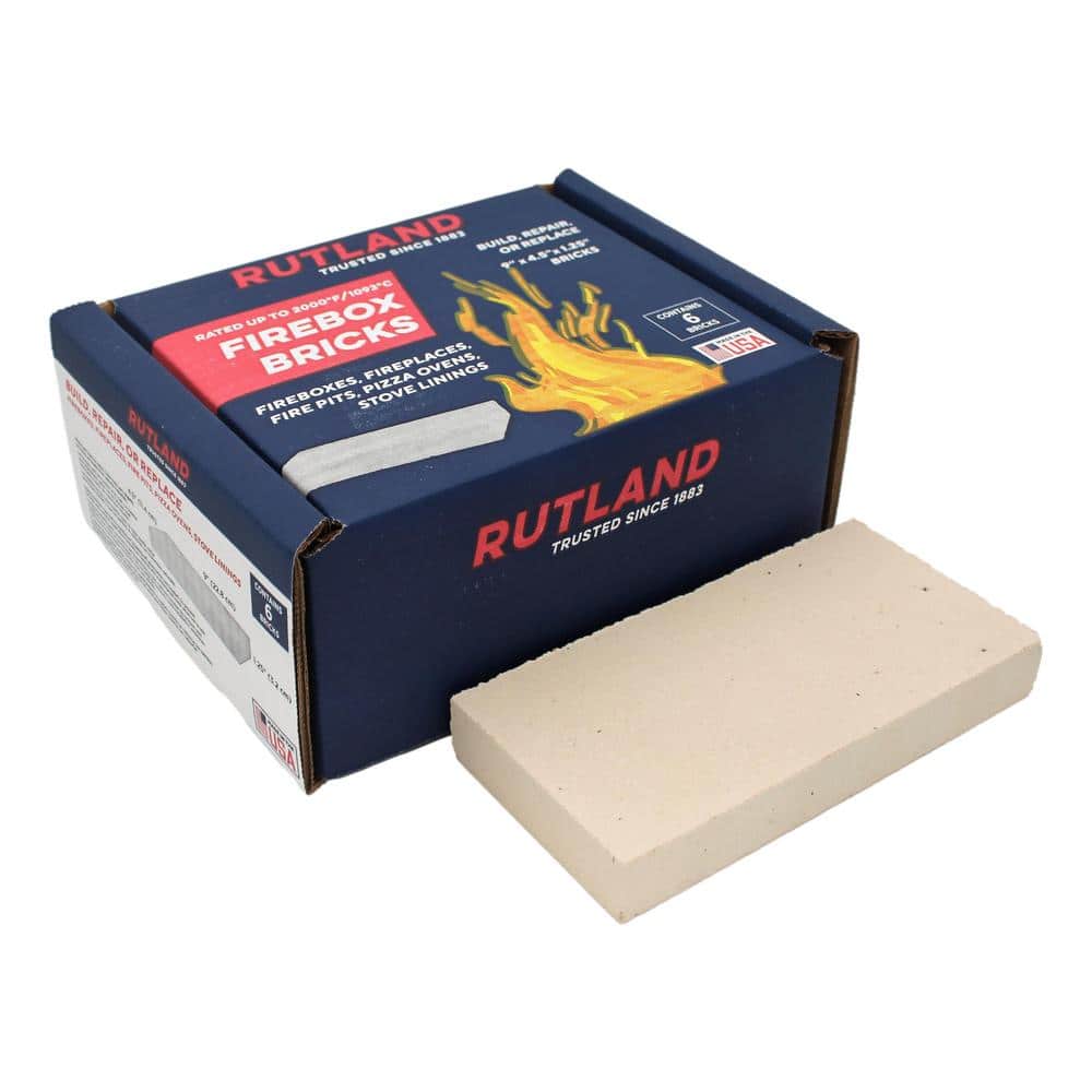 4.5 in. x 9 in. x 1.25 in. Fire Brick 2000F (6 per Box) - Hercitys