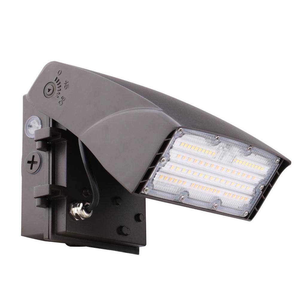175-Watt Equivalent 50-Watt Integrated LED Bronze Outdoor Wall Pack Light Full Cutoff Adjustable 3000K/4000K/5000K - Hercitys