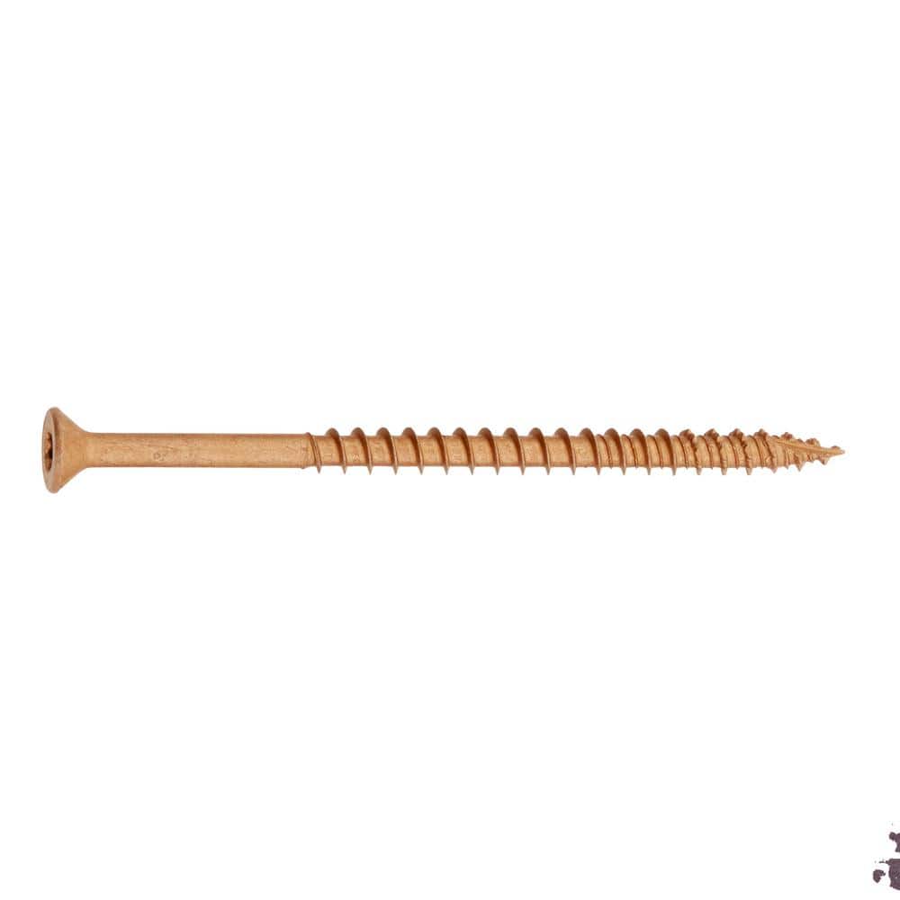 3-Pack #10 x 3-1/2 in. Brown 6-Lobe Star Drive Exterior Flat Head Multi-Material Screw (3 lbs. / 165-Piece) - Hercitys
