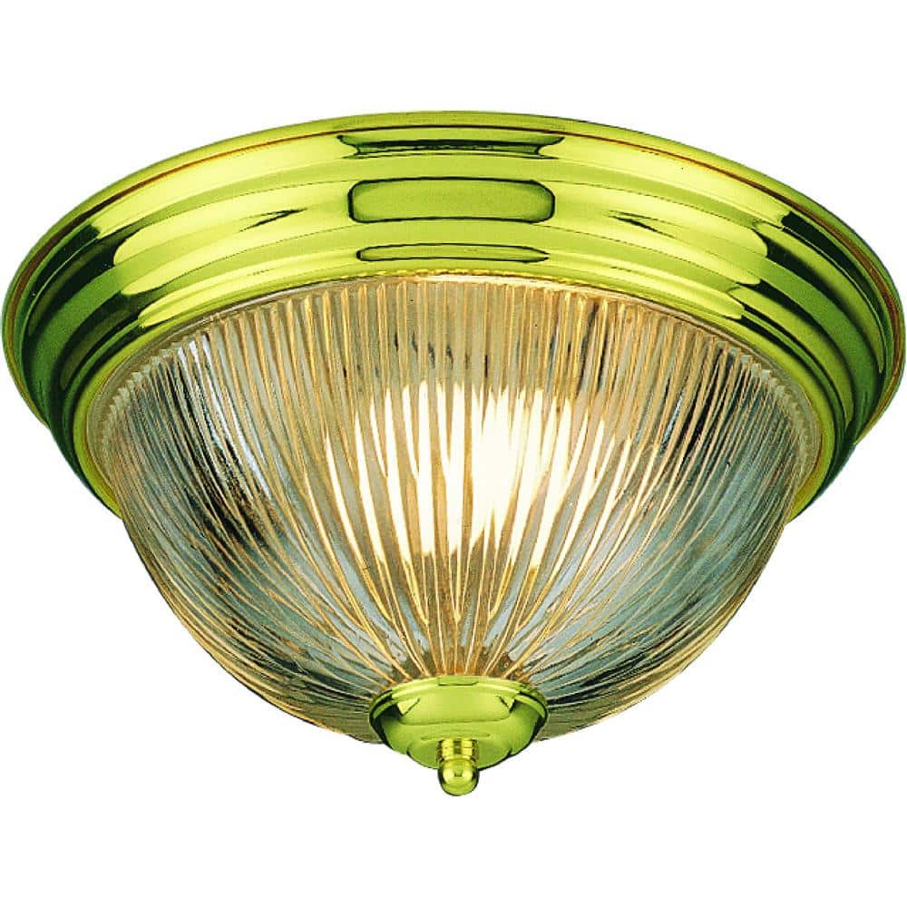 2-Light Polished Brass Flush Mount - Hercitys