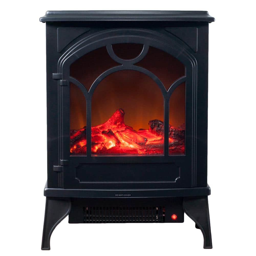 21.5 in. Freestanding Classic Electric Log Fireplace in Black - Hercitys