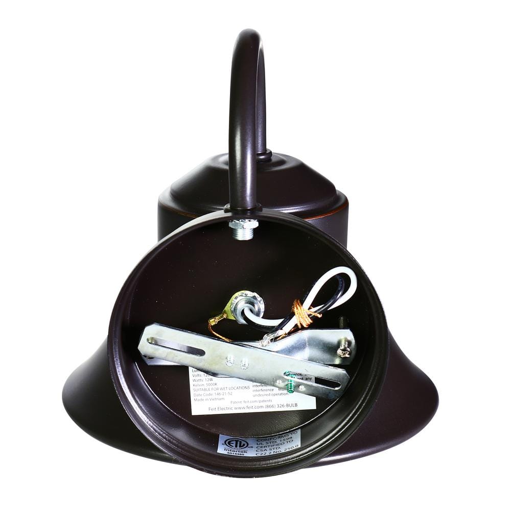 1000 Lumen Integrated LED Bronze Dusk to Dawn Bell Wall Light, 4000K - Hercitys