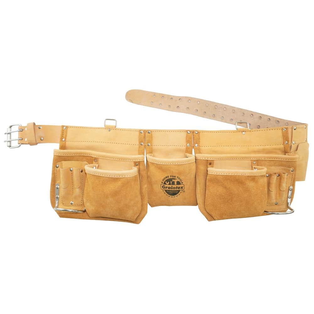 12-Pocket Top Grain Leather Work Apron with 2 in. Belt - Hercitys