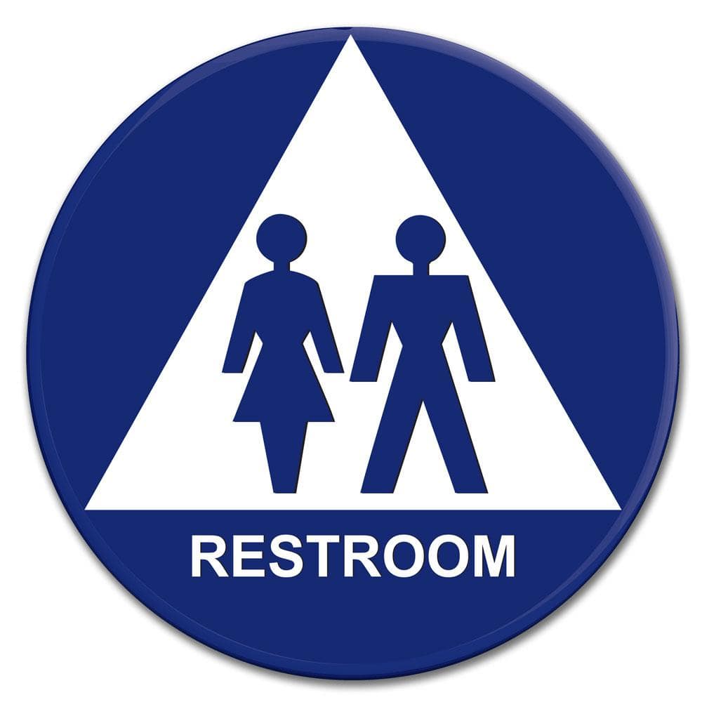 12 in. Blue Circle and Triangle Plastic Unisex Sign - Hercitys