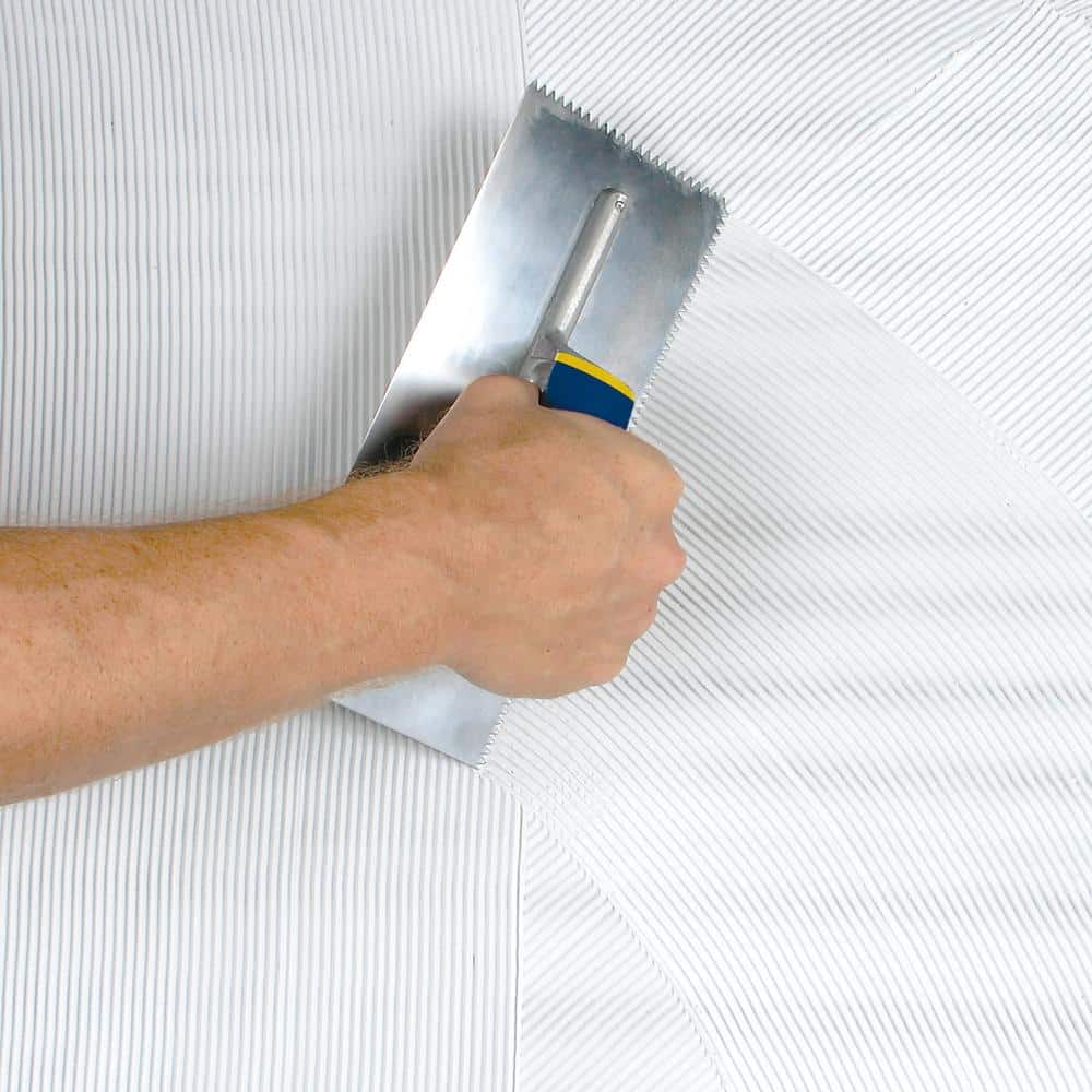 11 in. x 4-1/2 in. Stainless Steel Blade for Dry Wall, Mosaic, Engineered Wood and Cove Base V-Notched Flooring Trowel - Hercitys